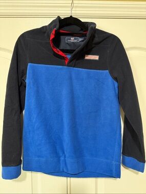 Vineyard Vines Black & Blue Colorblock Fleece Pullover